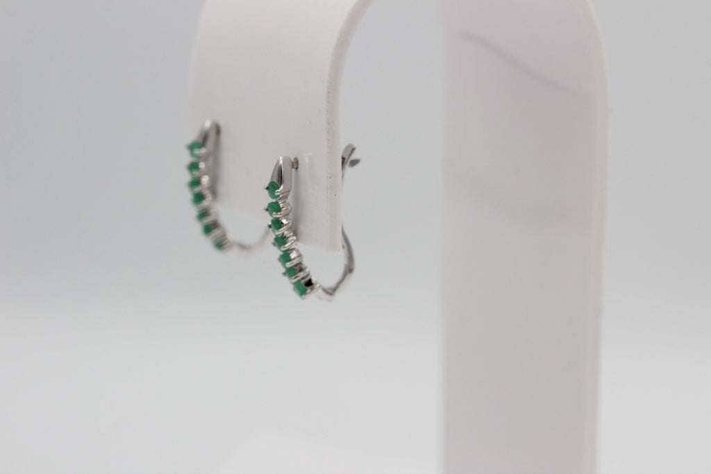 0,93 Carat Smaragd Ohstecker 925 Silber smaragdgrüner Edelstein Ohrschmuck