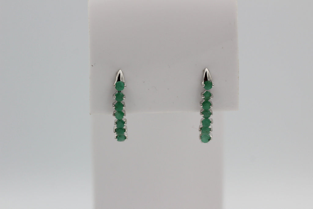 0,93 Carat Smaragd Ohstecker 925 Silber smaragdgrüner Edelstein Ohrschmuck