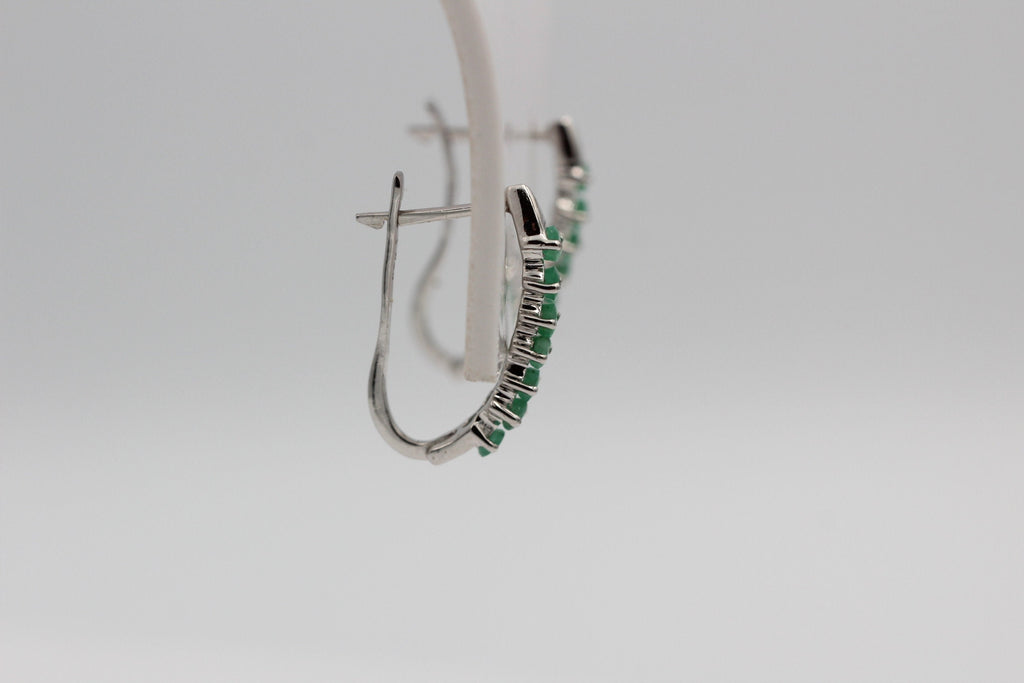 0,93 Carat Smaragd Ohstecker 925 Silber smaragdgrüner Edelstein Ohrschmuck