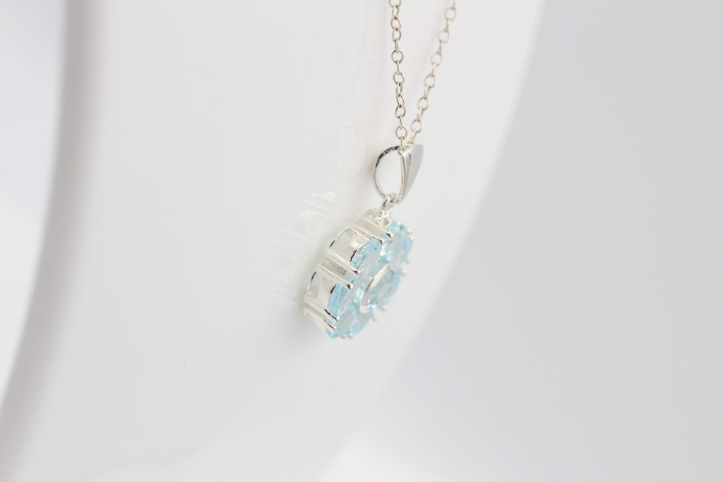 Edler 2,5 Carat Blautopas Anhänger 925 Silber sky blue TopasTop Ede l