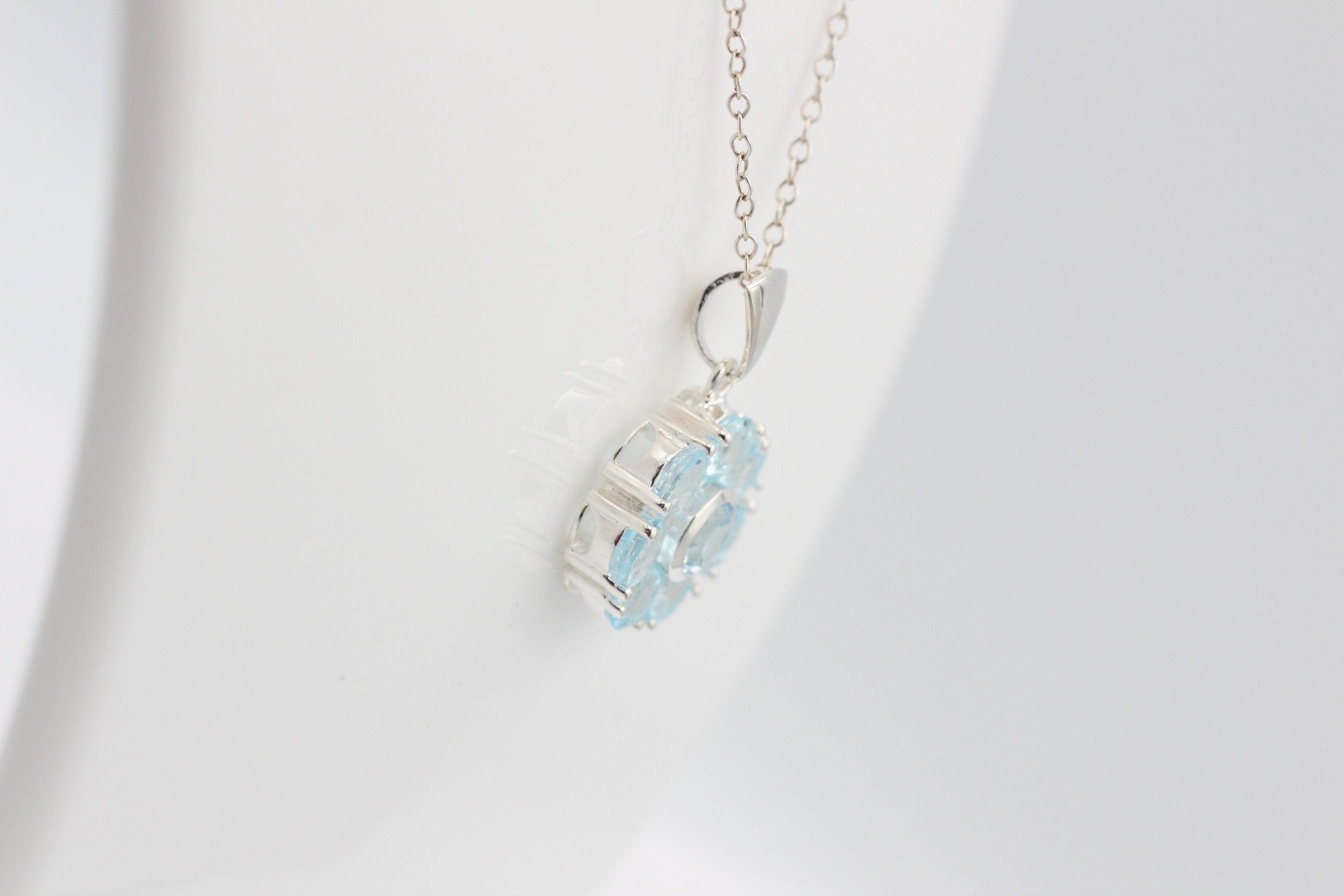 Edler 2,5 Carat Blautopas Anhänger 925 Silber sky blue TopasTop Ede l