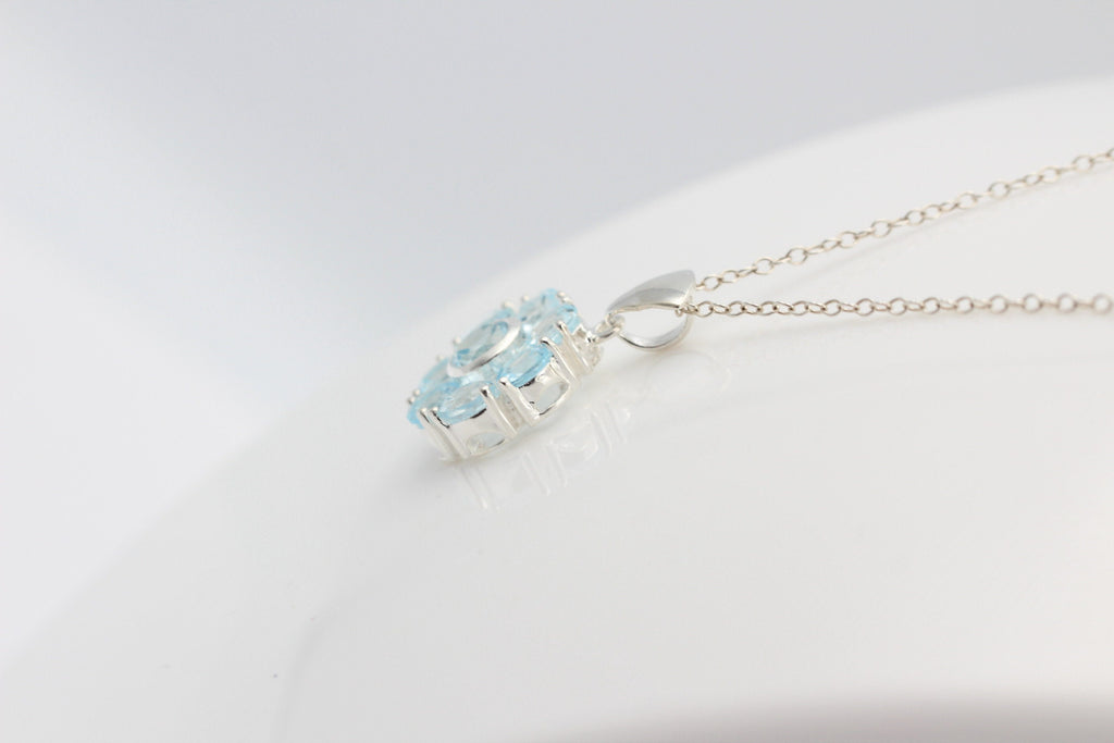 Edler 2,5 Carat Blautopas Anhänger 925 Silber sky blue TopasTop Ede l