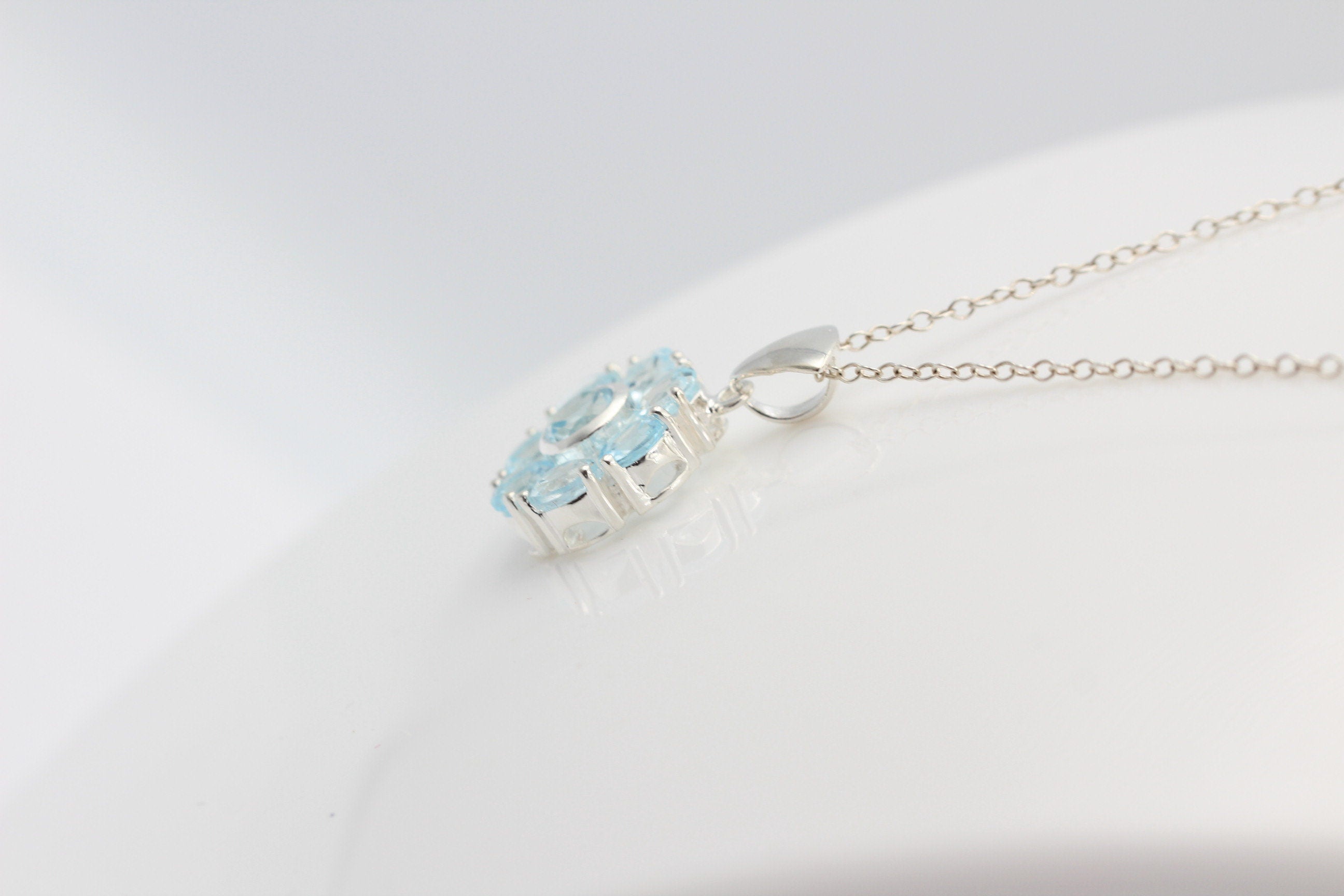 Edler 2,5 Carat Blautopas Anhänger 925 Silber sky blue TopasTop Ede l
