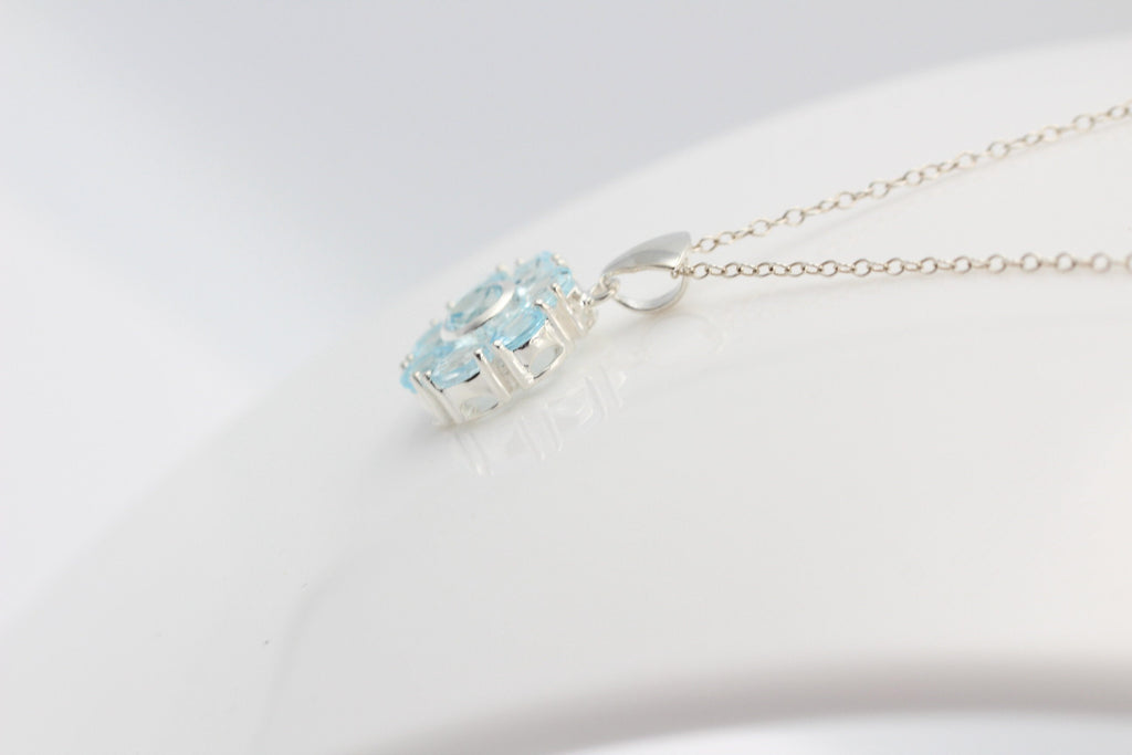 Edler 2,5 Carat Blautopas Anhänger 925 Silber sky blue TopasTop Ede l