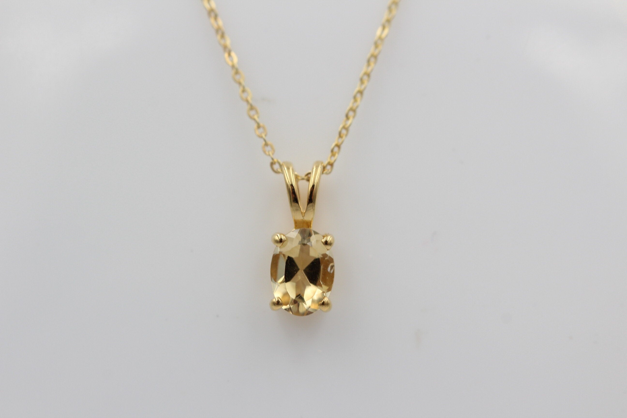 Edler 0,78 Carat leuchtender Citrin Anhänger 925 Silber hochwertig vergoldet