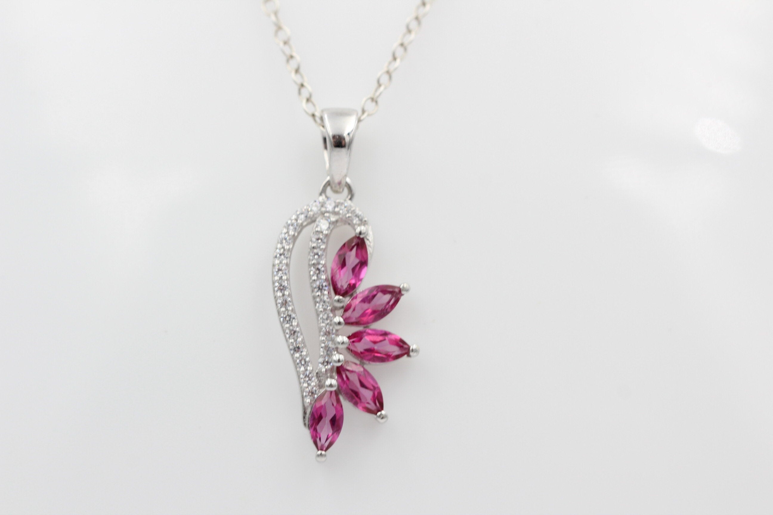 1,26 Carat Pink Topas Anhänger 925 Silber pinkfarbener Edelstein