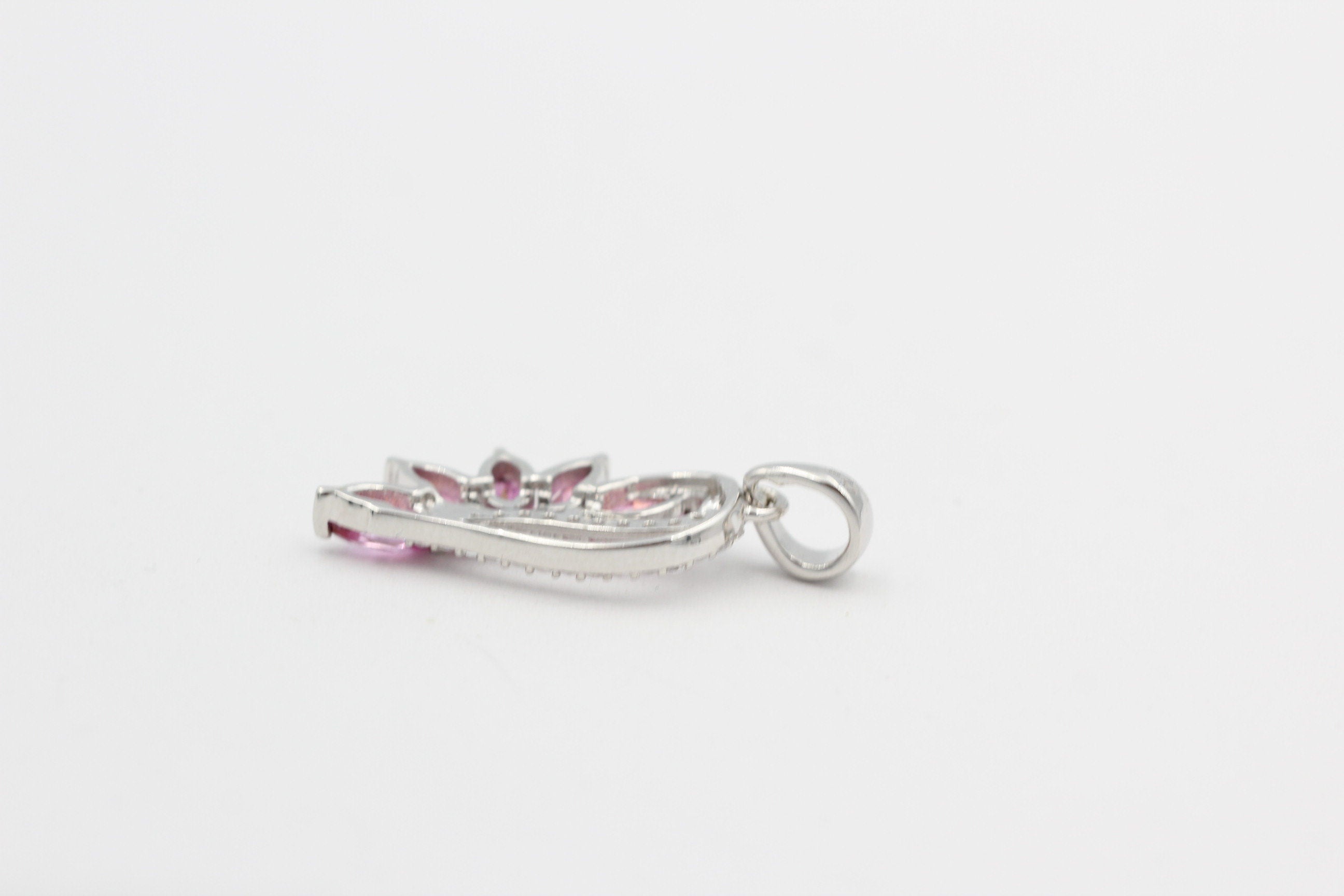 1,26 Carat Pink Topas Anhänger 925 Silber pinkfarbener Edelstein