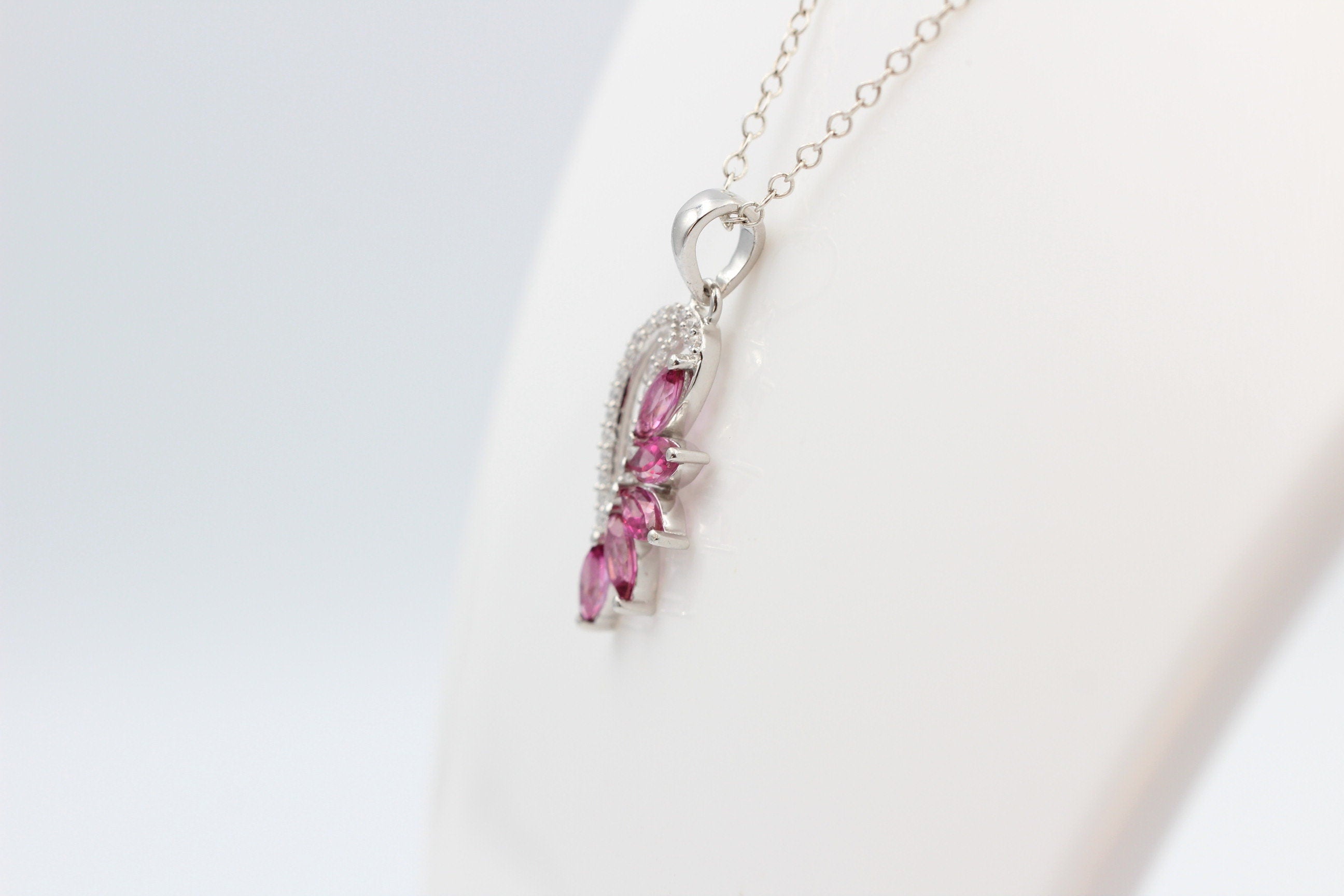 1,26 Carat Pink Topas Anhänger 925 Silber pinkfarbener Edelstein