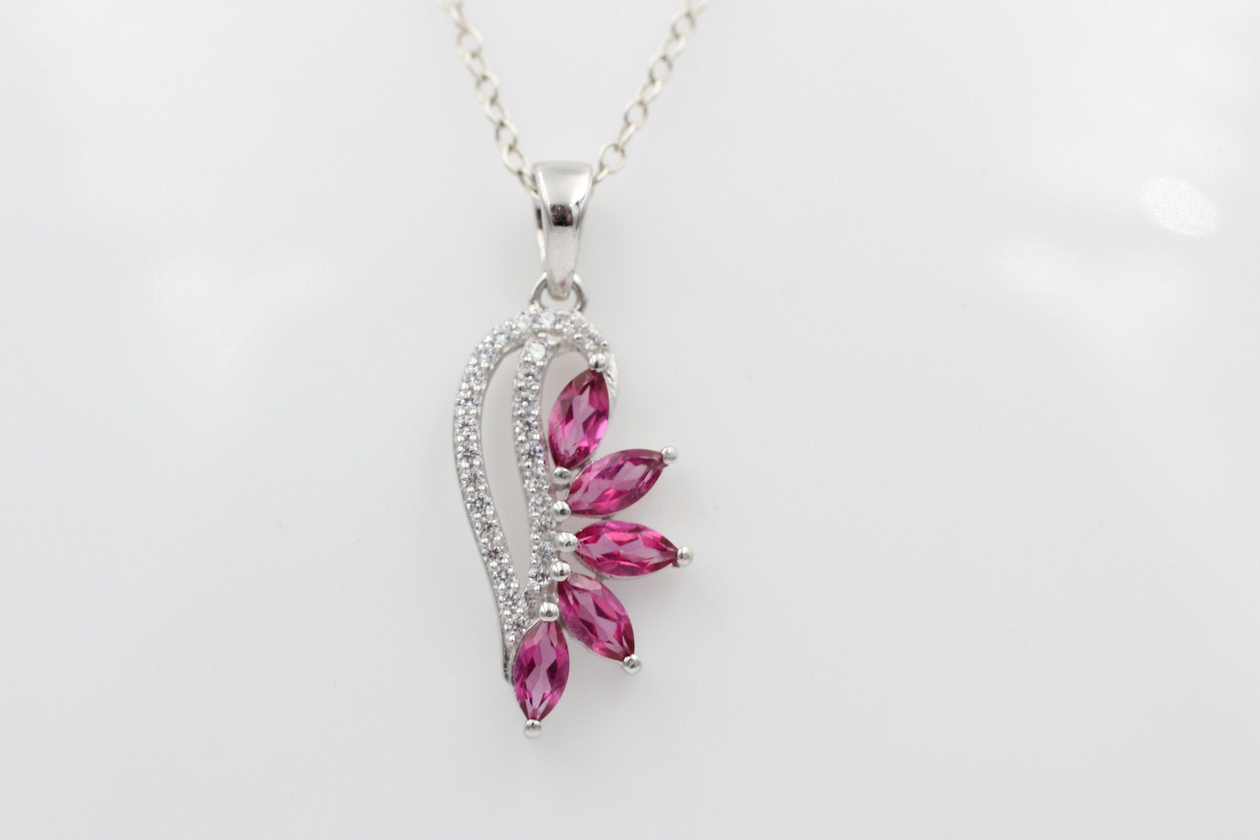 1,26 Carat Pink Topas Anhänger 925 Silber pinkfarbener Edelstein