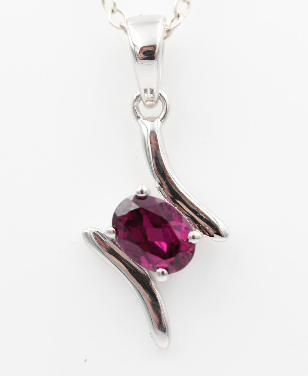 0,72 Carat Rhodolith Anhänger 925  Silber  Rhodolith Granat Schmuck