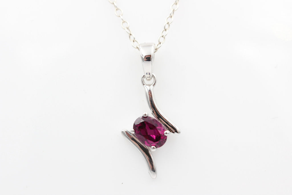 0,72 Carat Rhodolith Anhänger 925  Silber  Rhodolith Granat Schmuck