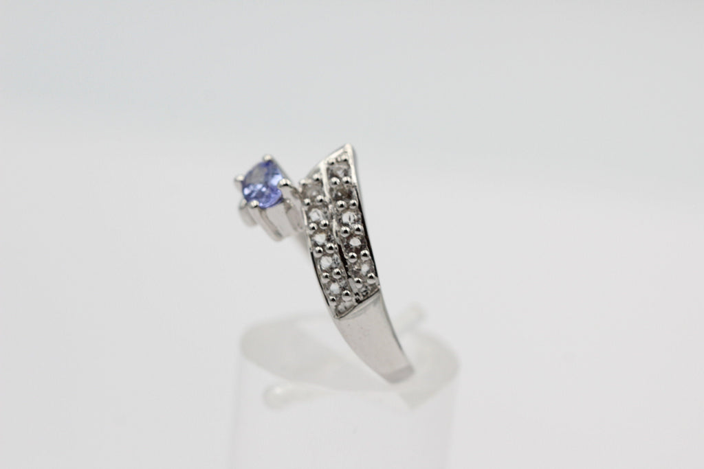 1,3 Carat Tansanit aus Afrika Weißtopas Ring 925 Silber Gröpße 9  60  19,1