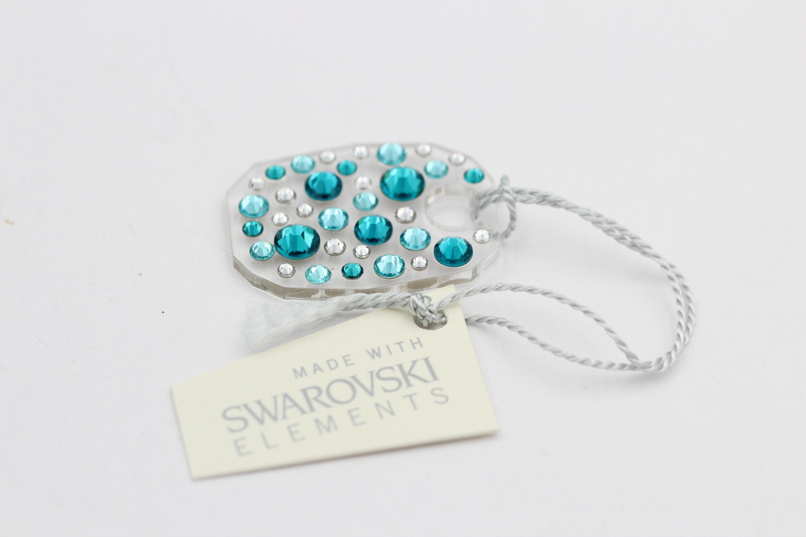 Collier Bubble mit Swarovski-Elements Blue Zircon mit 925 Silber Kette