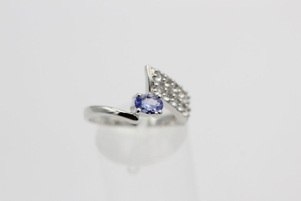 1,3 Carat Tansanit aus Afrika Weißtopas Ring 925 Silber Gröpße 9  60  19,1