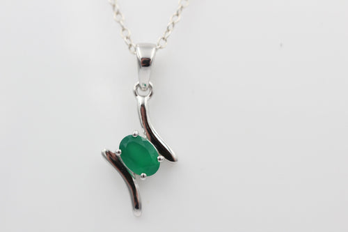 0,72 Carat grüner Onyx Anhänger 925 Silber grüner Onyx Schmuck