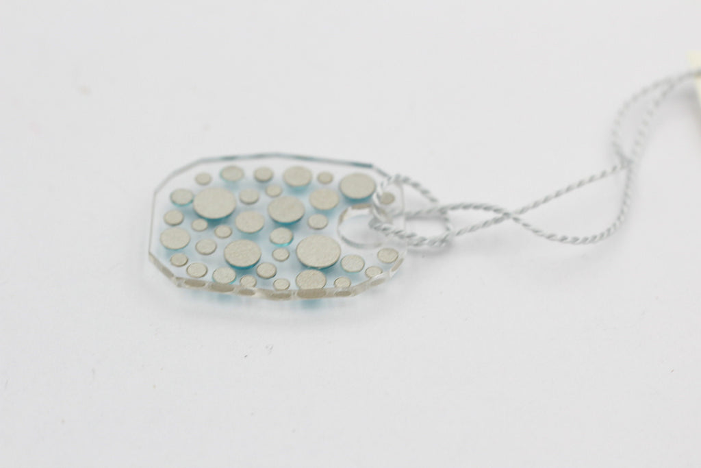 Collier Bubble mit Swarovski-Elements Blue Zircon mit 925 Silber Kette