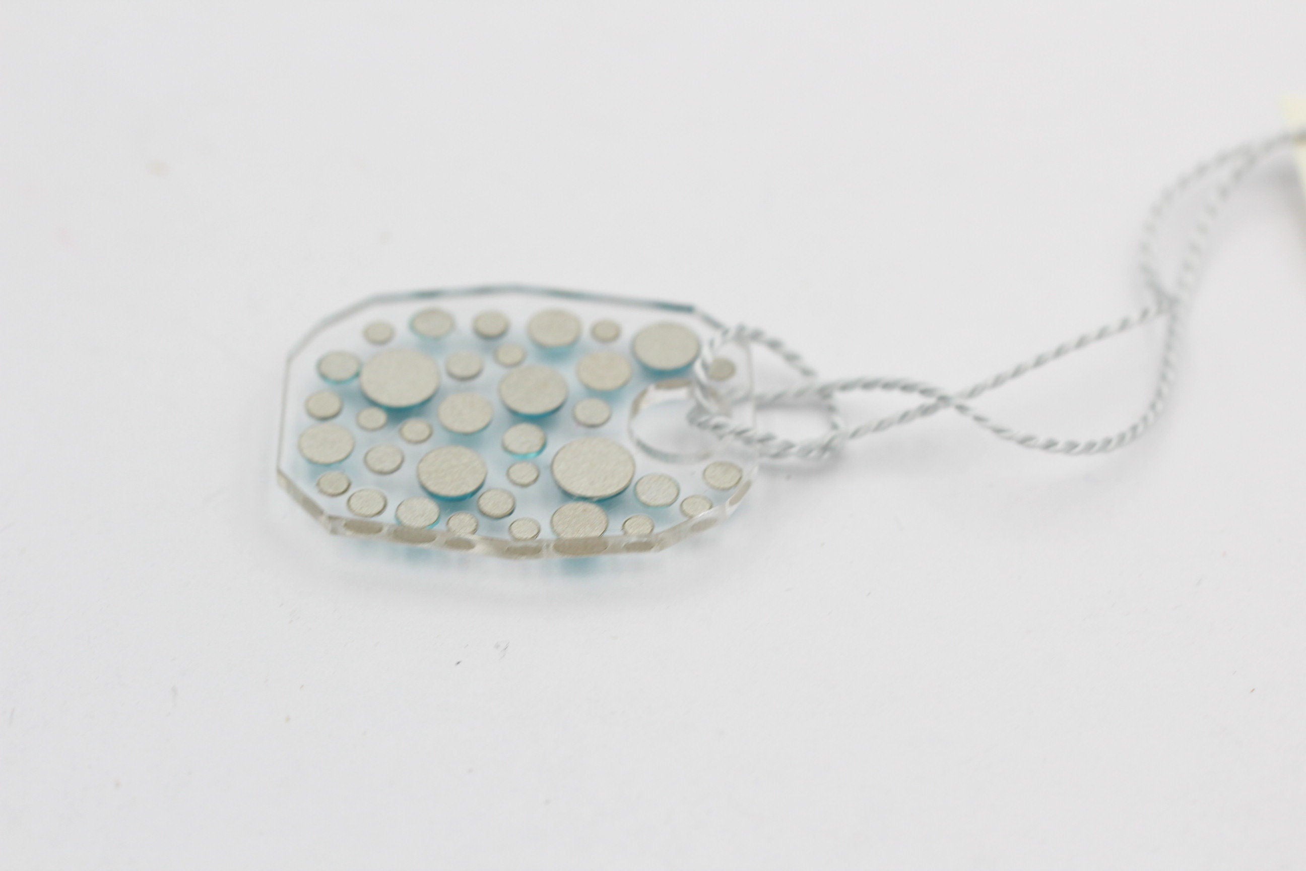 Collier Bubble mit Swarovski-Elements Blue Zircon mit 925 Silber Kette