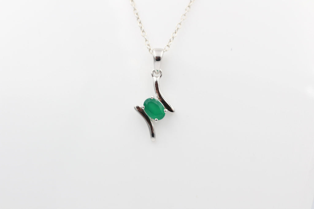 0,72 Carat grüner Onyx Anhänger 925 Silber grüner Onyx Schmuck