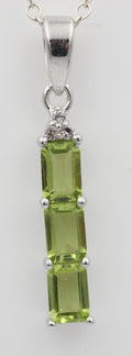 1,2 Carat Peridot Anhänger 925 Silber Collier Kette Weiatopas Topas Olivin