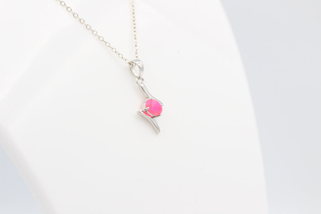 0,72 Carat pinker Äthiopischer Opal Anhänger 925 SilberSchmuck