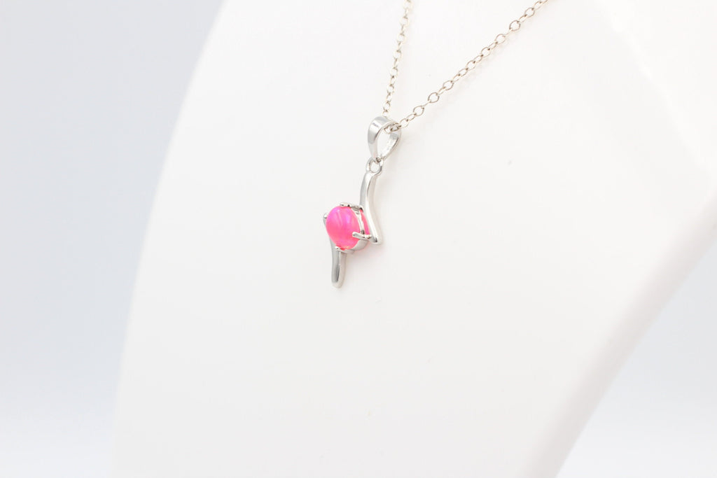0,72 Carat pinker Äthiopischer Opal Anhänger 925 SilberSchmuck