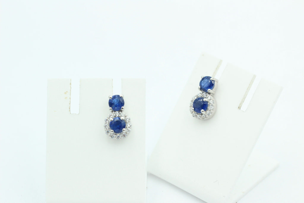 edler 2,05 Carat blauer Kyanit Ohrstecker 925 Silber mit Zirkonia Top Edel