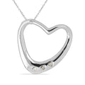 Edler 0,03 Carat weißer Diamant Herzanhänger 925 Silber Herz Collier Kette