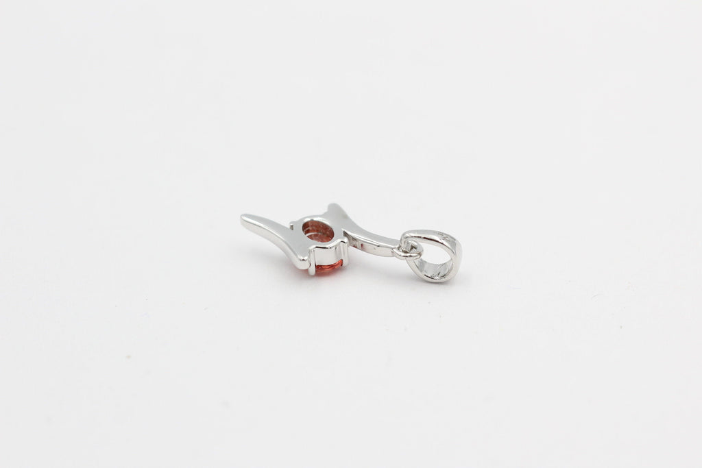 0,72 Carat orange Saphir Anhänger 925 Silber Saphiranhänger