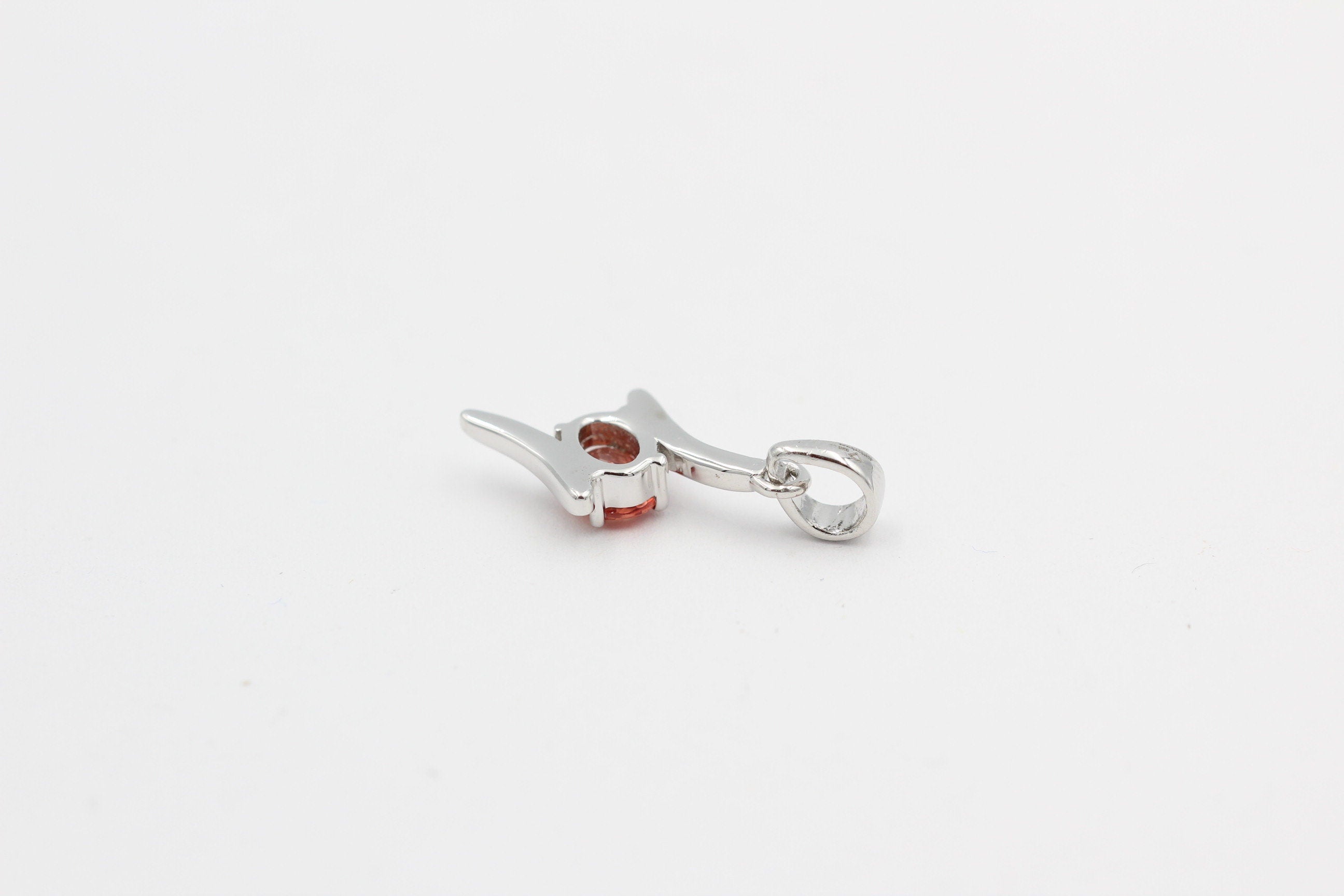 0,72 Carat orange Saphir Anhänger 925 Silber Saphiranhänger
