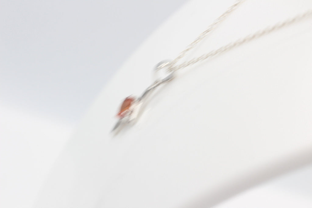 0,72 Carat orange Saphir Anhänger 925 Silber Saphiranhänger