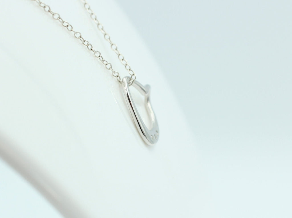 Edler 0,03 Carat weißer Diamant Herzanhänger 925 Silber Herz Collier Kette