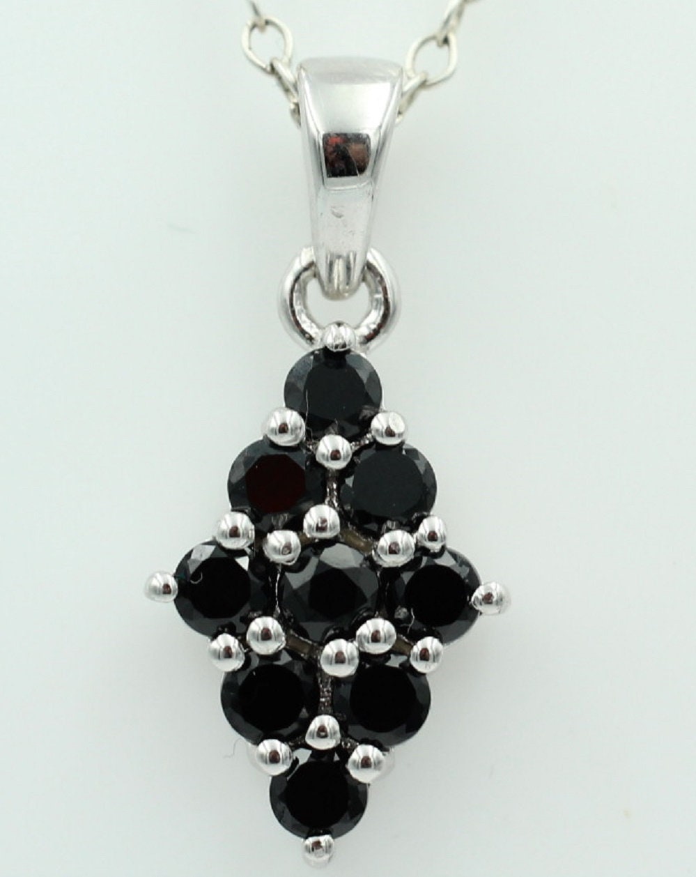 1,75 Carat schwarzer Onyx Anhänger 925 Silber Onyxanhänger