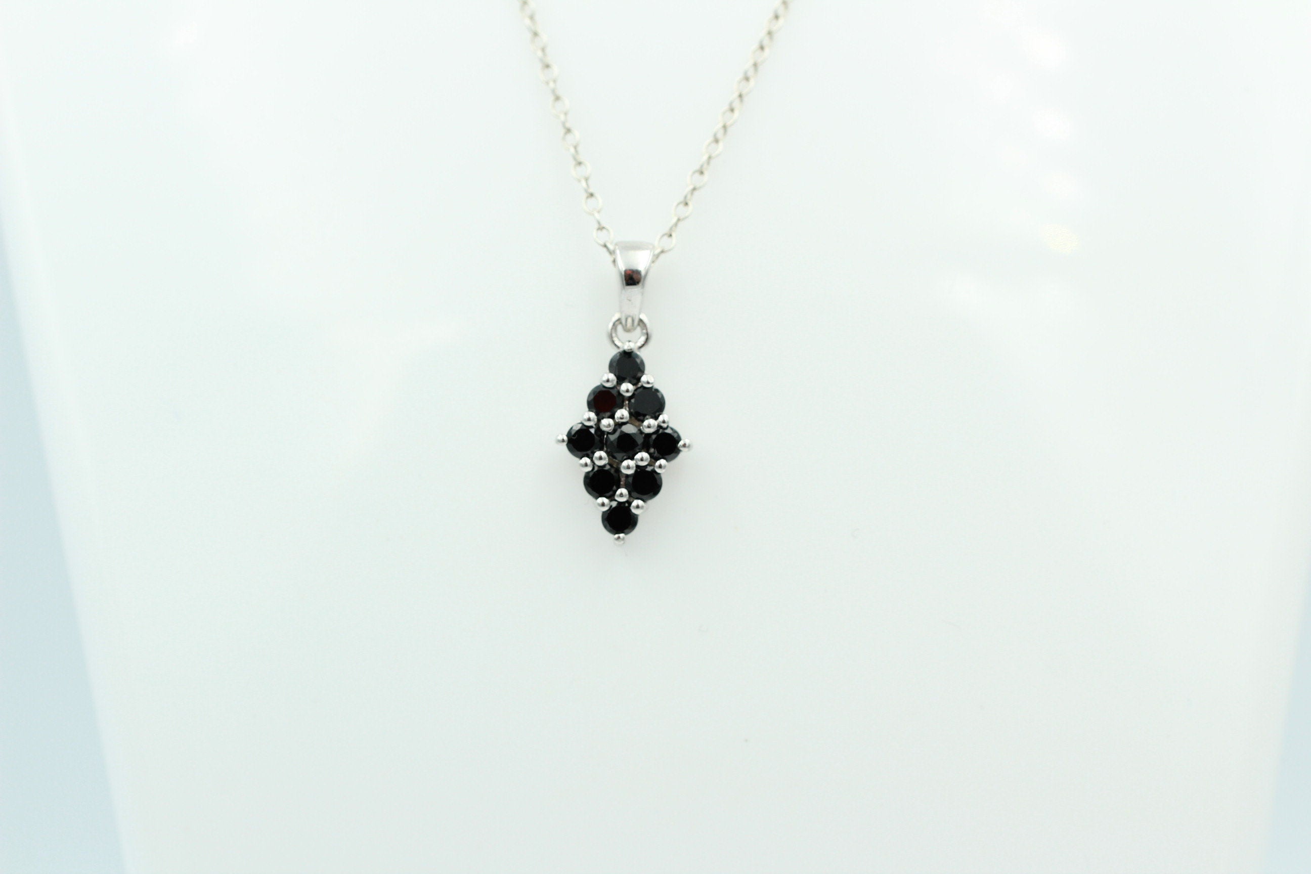 1,75 Carat schwarzer Onyx Anhänger 925 Silber Onyxanhänger