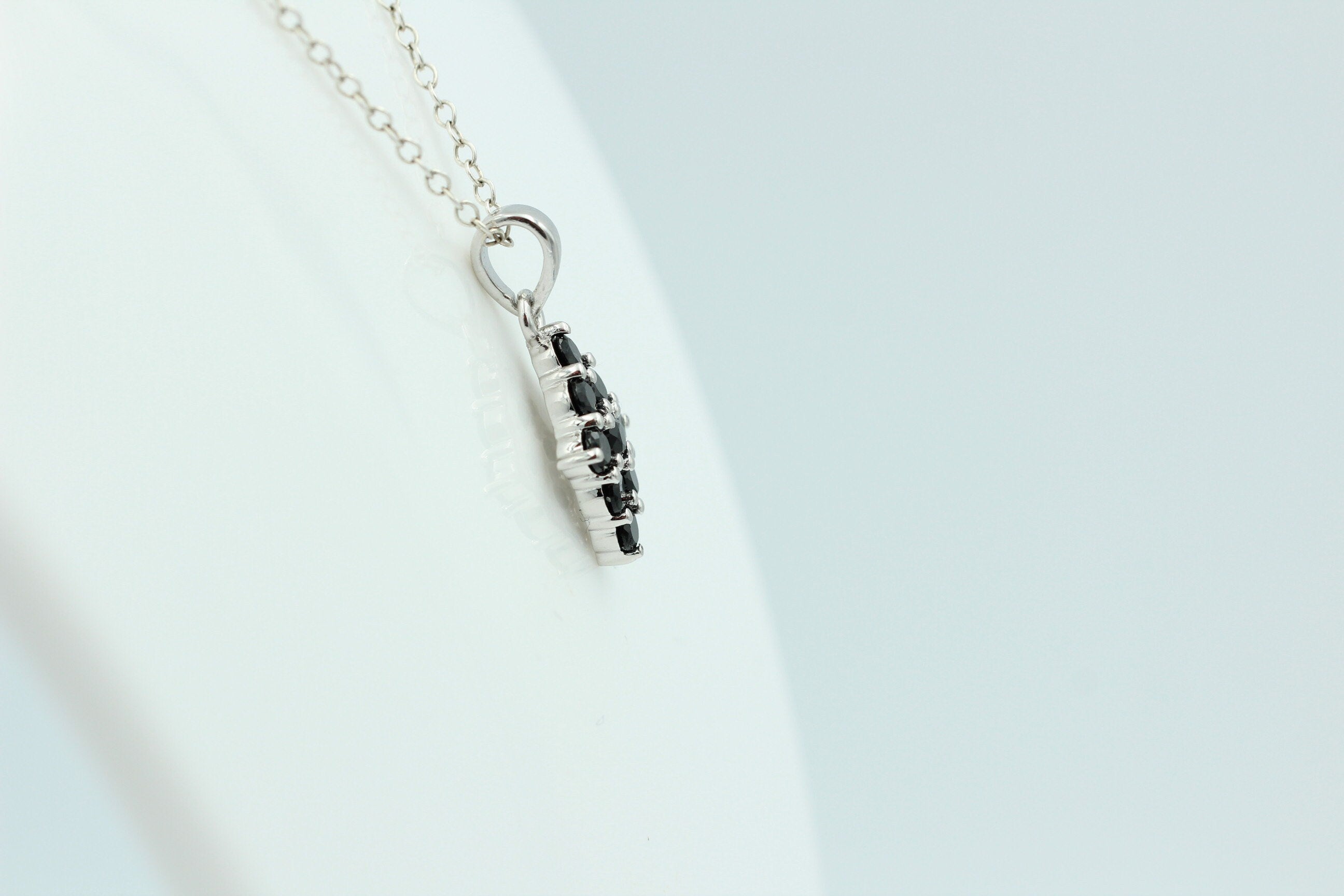 1,75 Carat schwarzer Onyx Anhänger 925 Silber Onyxanhänger