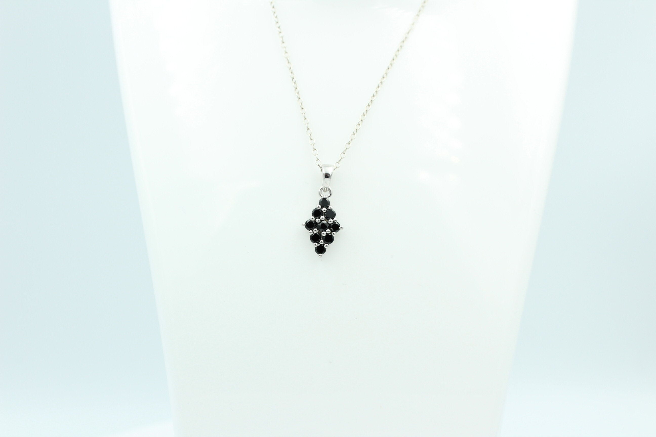 1,75 Carat schwarzer Onyx Anhänger 925 Silber Onyxanhänger