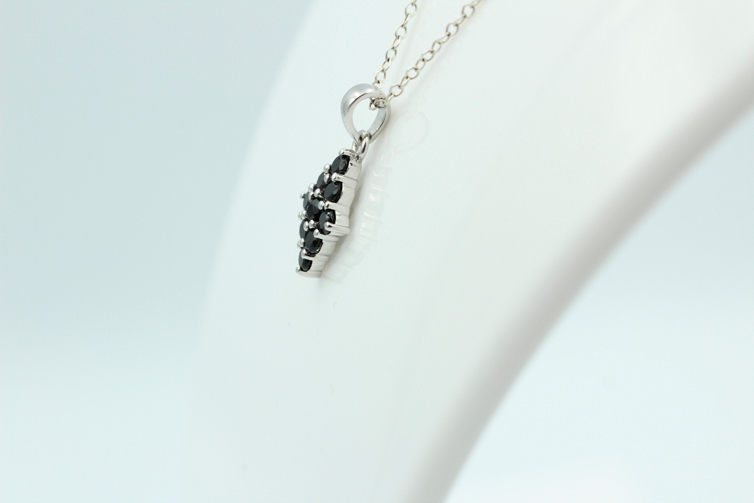 1,75 Carat schwarzer Onyx Anhänger 925 Silber Onyxanhänger
