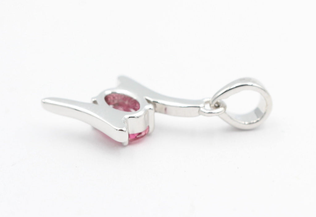 0,72 Carat pinkTopas Anhänger 925 Silber Collier Kette pinkfarbener Edelstein