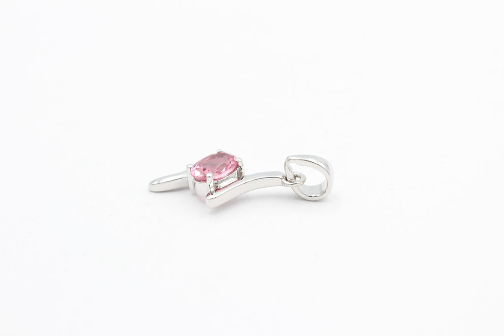 0,72 Carat pinkTopas Anhänger 925 Silber Collier Kette pinkfarbener Edelstein
