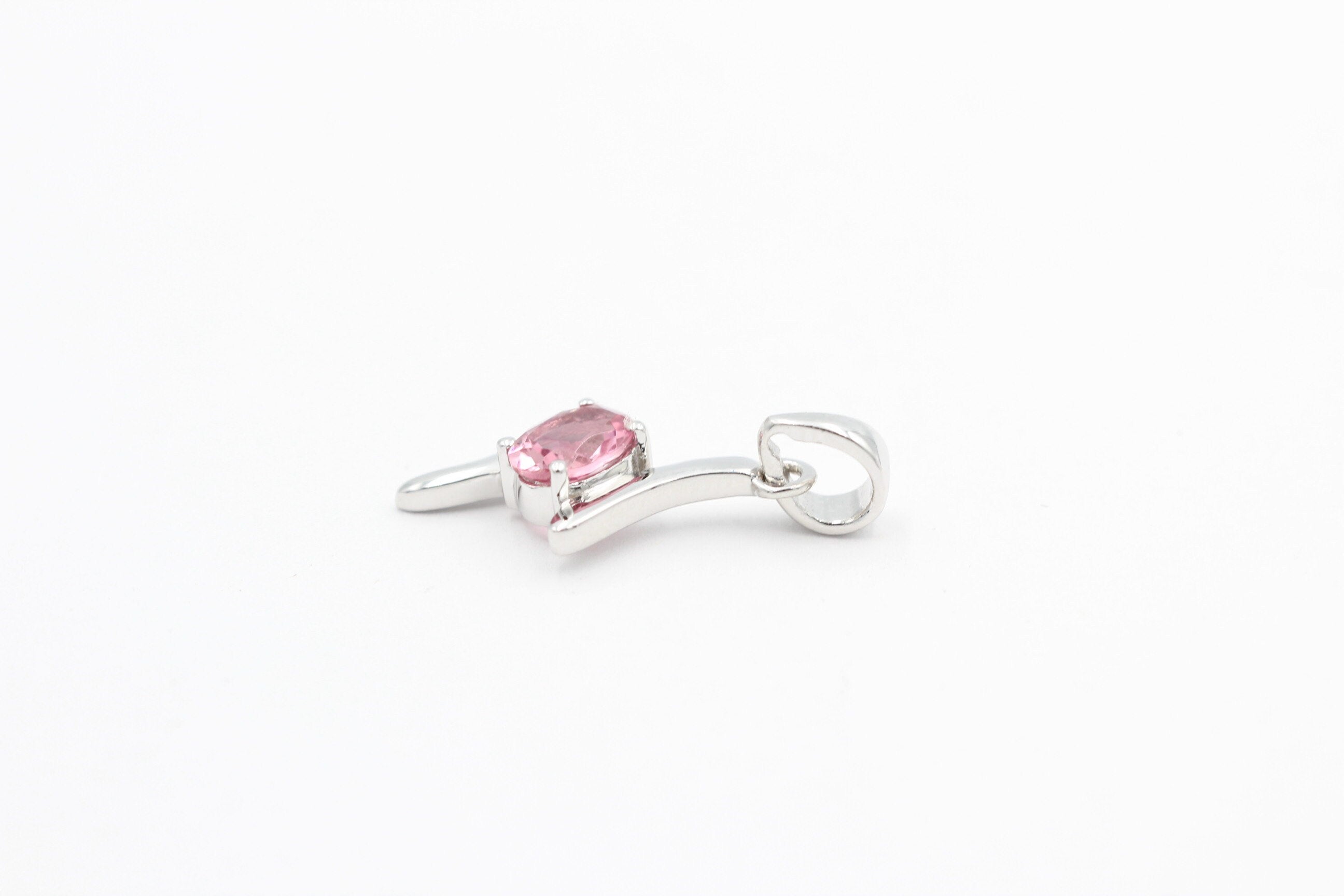 0,72 Carat pinkTopas Anhänger 925 Silber Collier Kette pinkfarbener Edelstein
