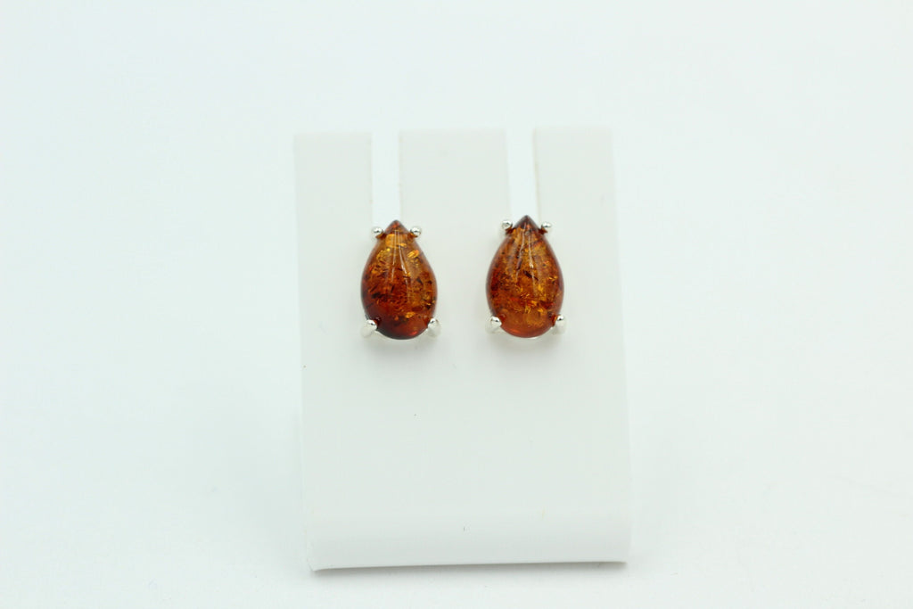 Edler Bernstein Ohrstecker Unisex 925 Silber Ohrschmuck Bernsten aus Litauen