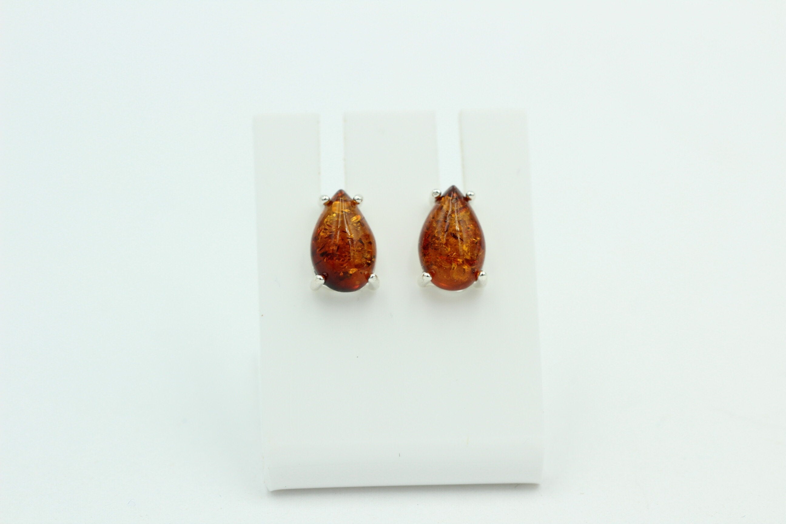 Edler Bernstein Ohrstecker Unisex 925 Silber Ohrschmuck Bernsten aus Litauen