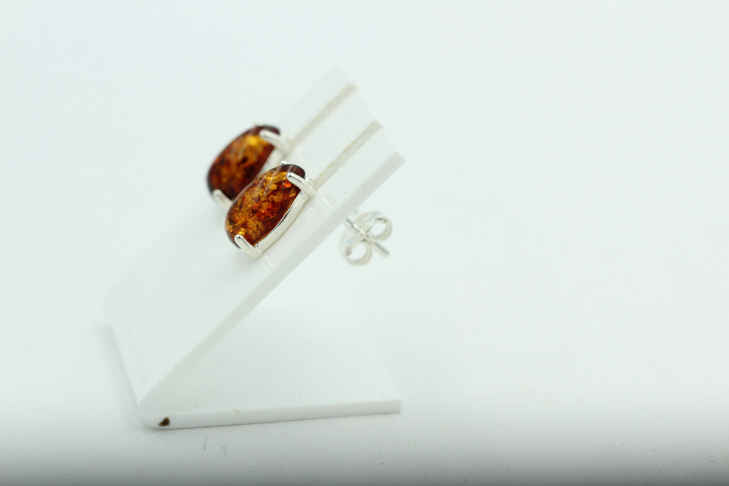 Edler Bernstein Ohrstecker Unisex 925 Silber Ohrschmuck Bernsten aus Litauen