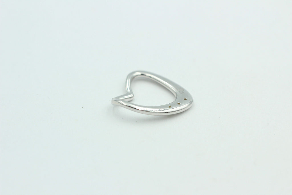 Edler 0,03 Carat gelber Diamant Herzanhänger 925 Silber Herz Collier Kette