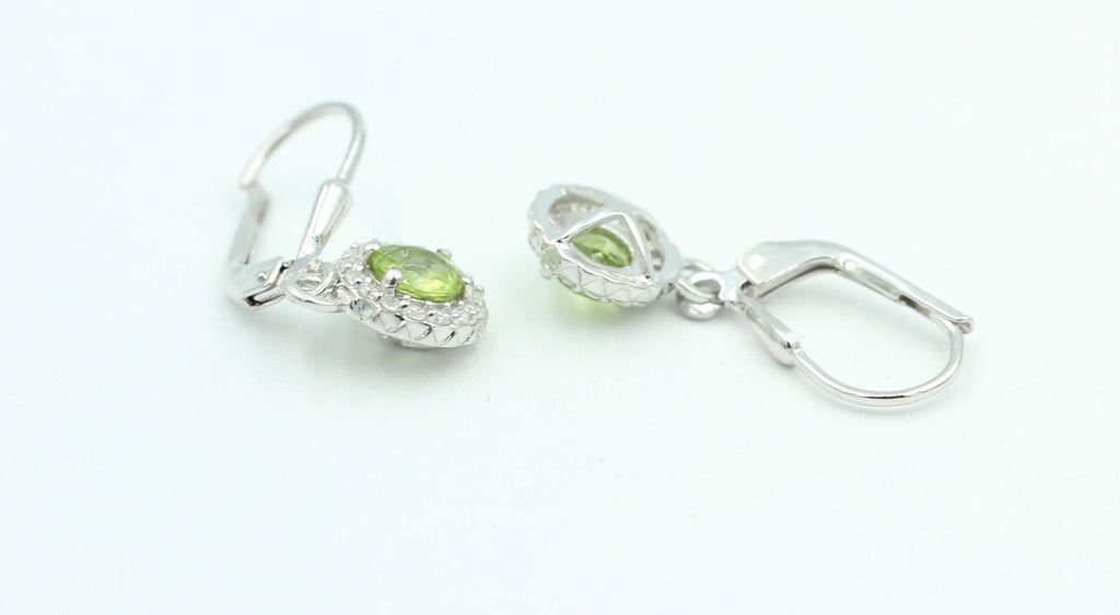 1,3 Carat Peridot Brisur 925 Silber Ohrhänger Ohrstecker mit Zirkonia Olivin