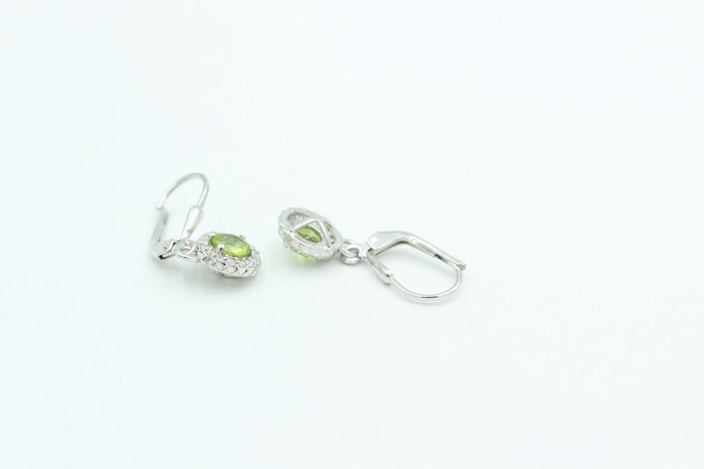 1,3 Carat Peridot Brisur 925 Silber Ohrhänger Ohrstecker mit Zirkonia Olivin