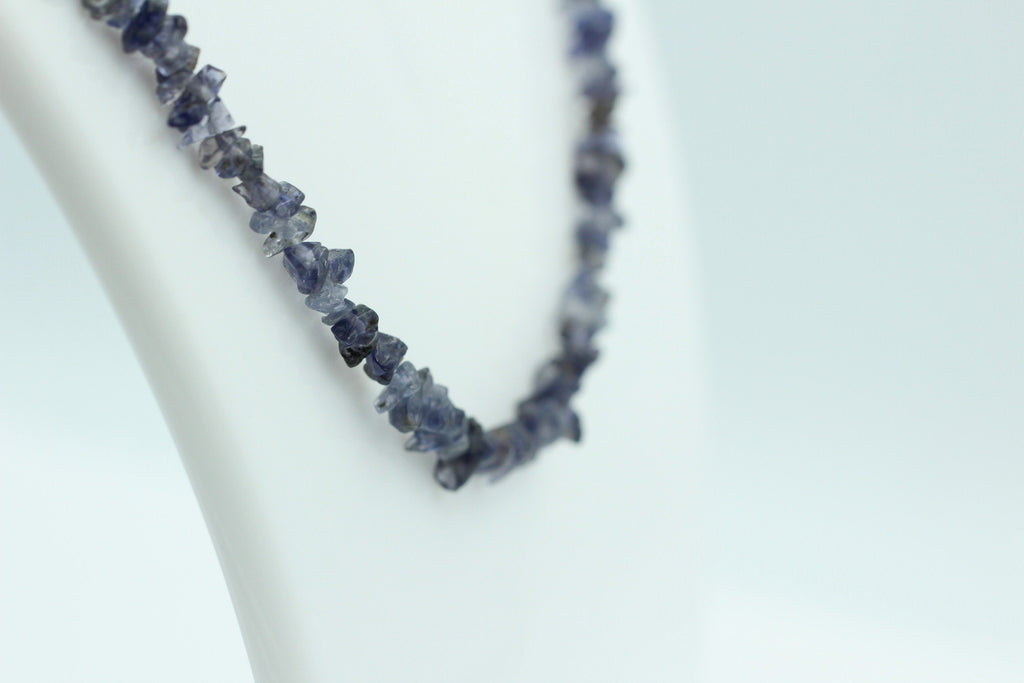 38,1  Carat funkelndes Iolith Collier Splitterkette 925 Silber mit Verlängerung