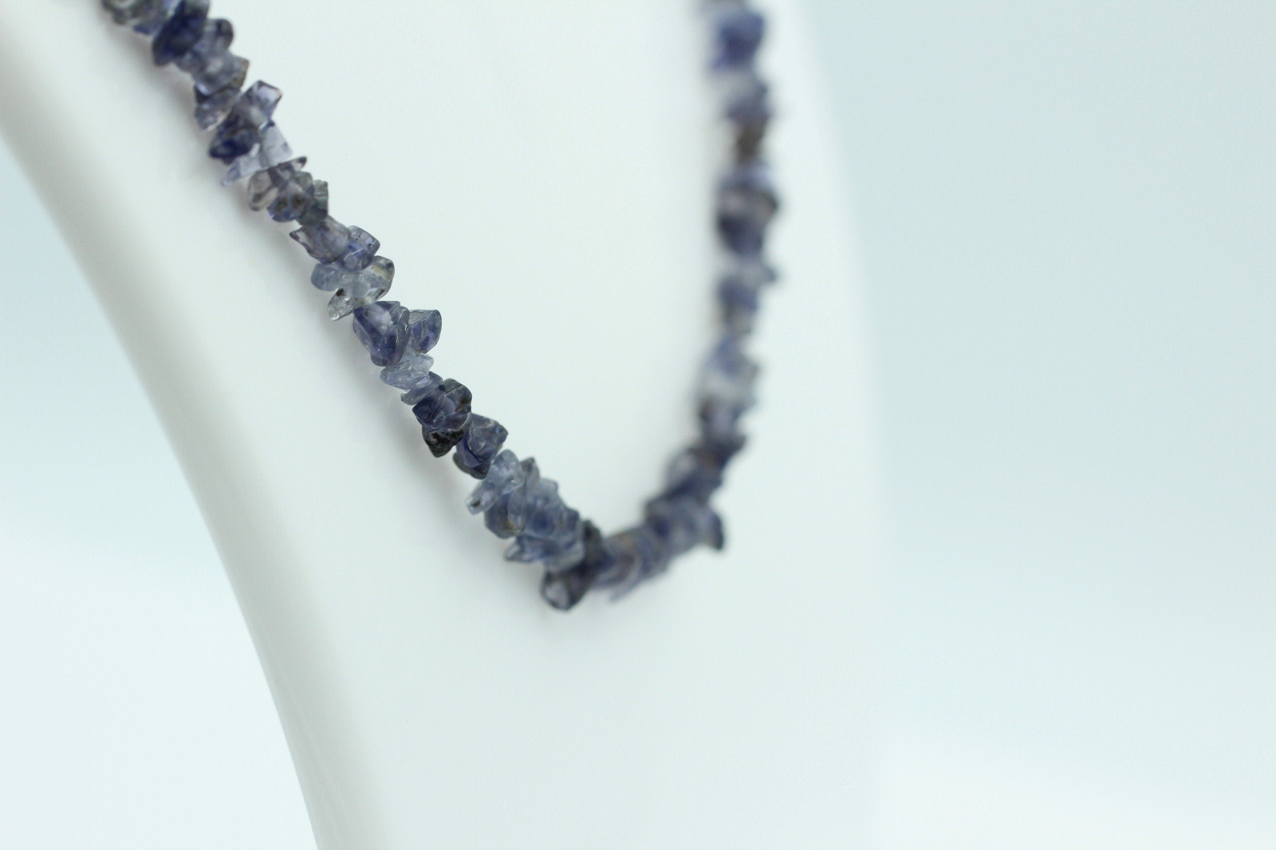 38,1  Carat funkelndes Iolith Collier Splitterkette 925 Silber mit Verlängerung