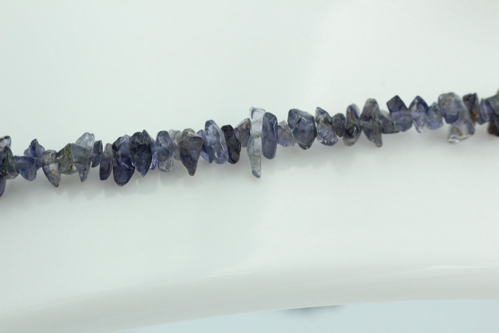 38,1  Carat funkelndes Iolith Collier Splitterkette 925 Silber mit Verlängerung