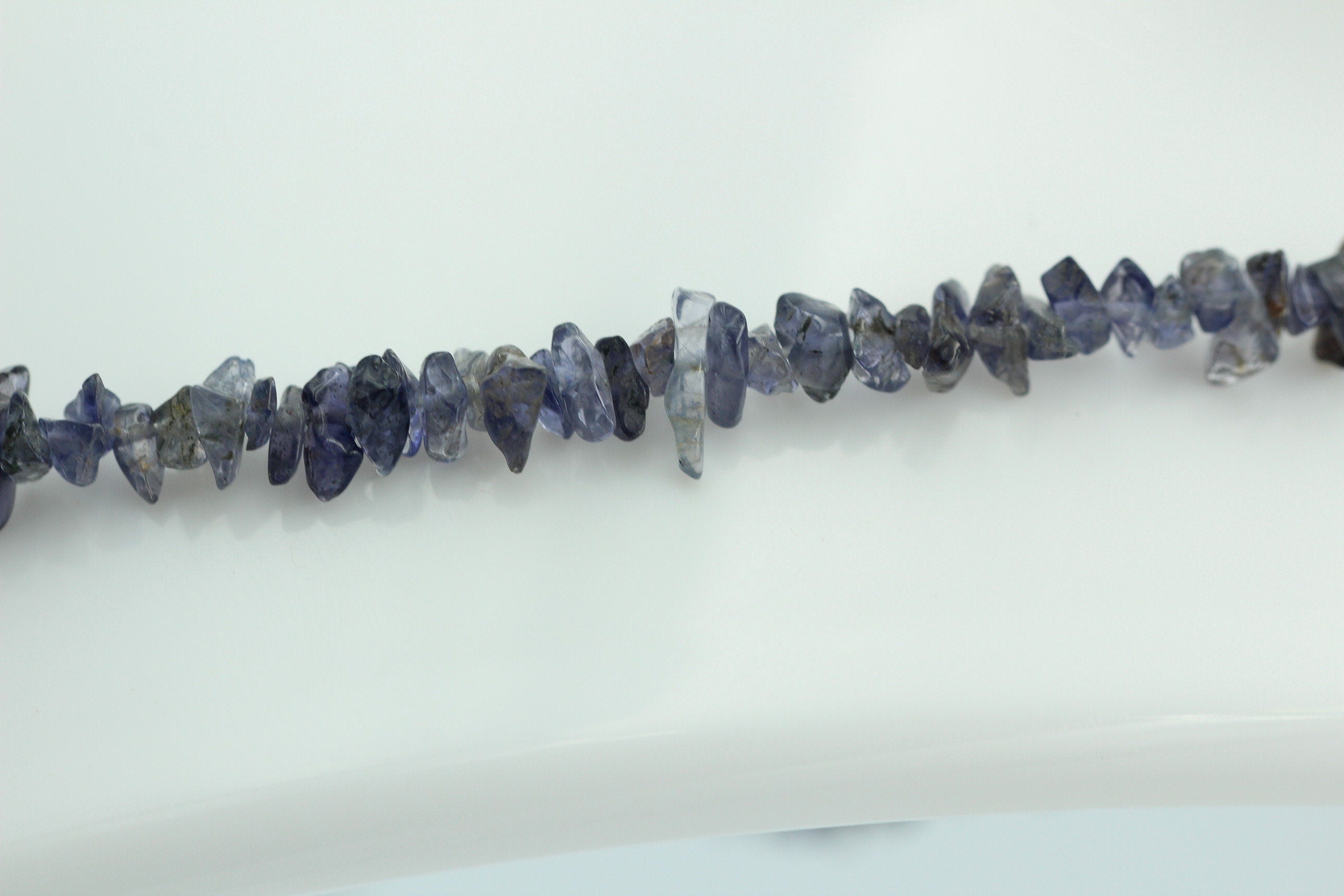 38,1  Carat funkelndes Iolith Collier Splitterkette 925 Silber mit Verlängerung