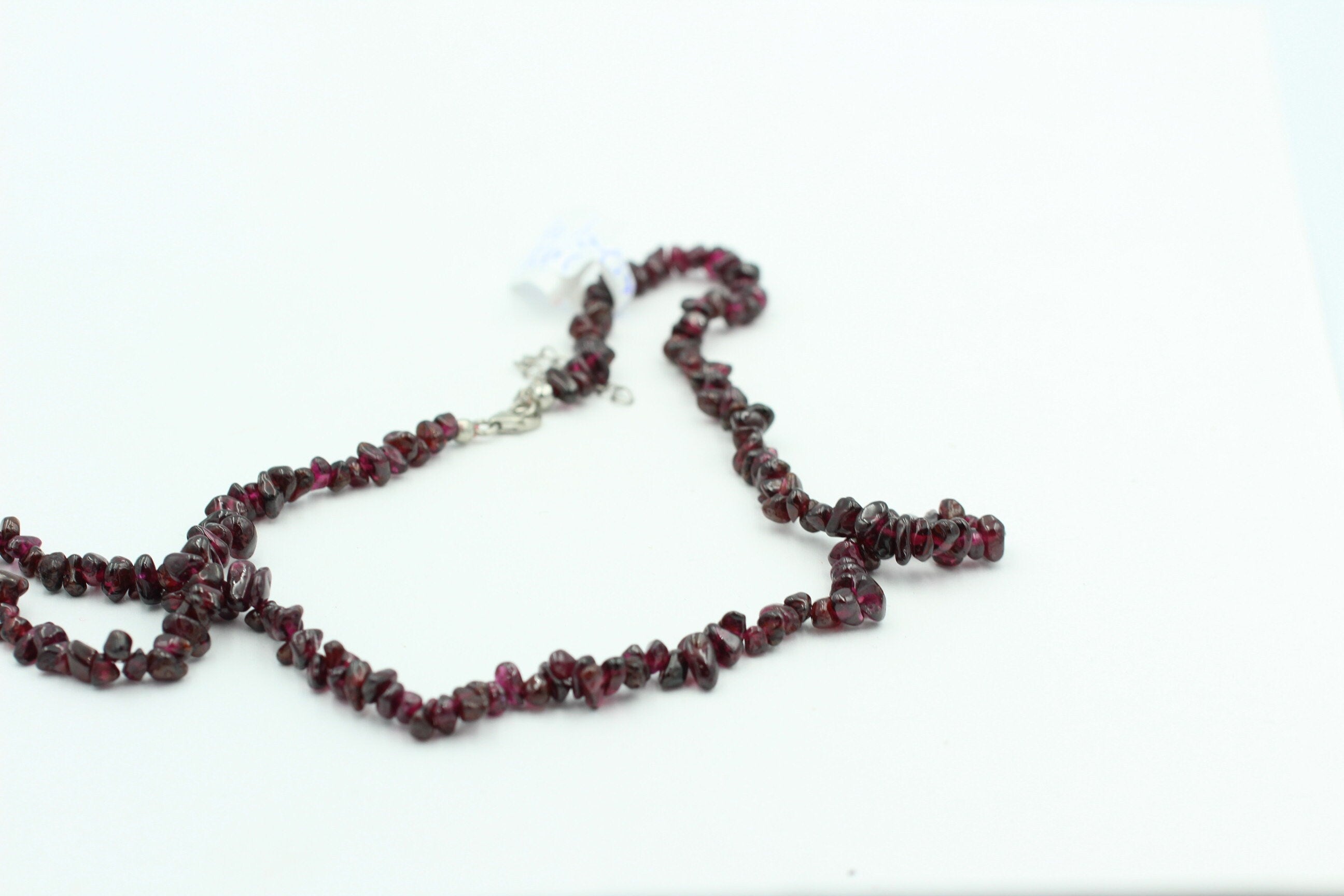 38 Carat Rhodolith Collier Kette Splitterkette 925 Sterling Silber Edelstein